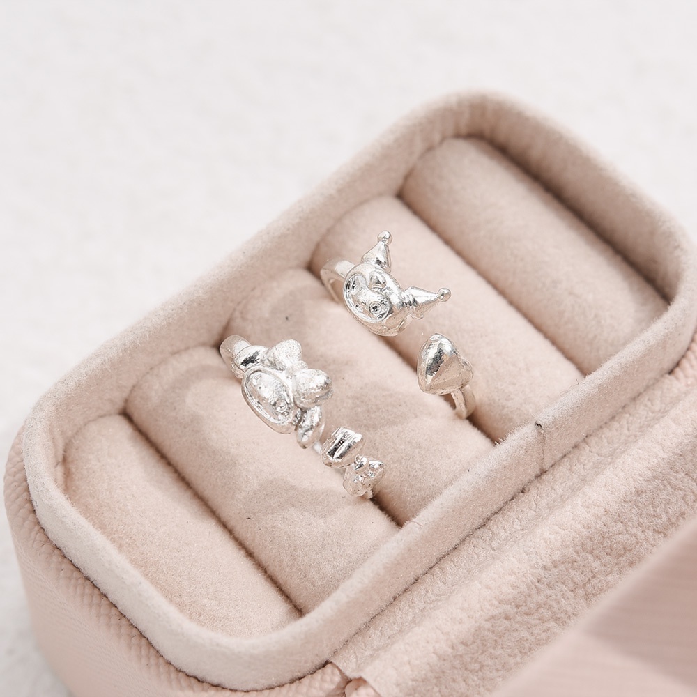 Adjustable Terbuka Lucu Kartun Melody Kuromi Jari Cincin Sederhana Indah Hadiah Wanita Ladies Elegan Pesta Rings Fashion Jewelry