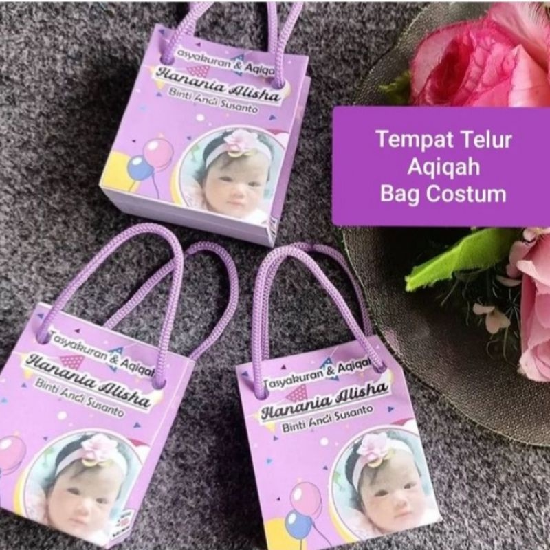 tempat telur paper bag untuk acara aqiqah, tasyakuran, cukuran, tu run mandi, khitanan