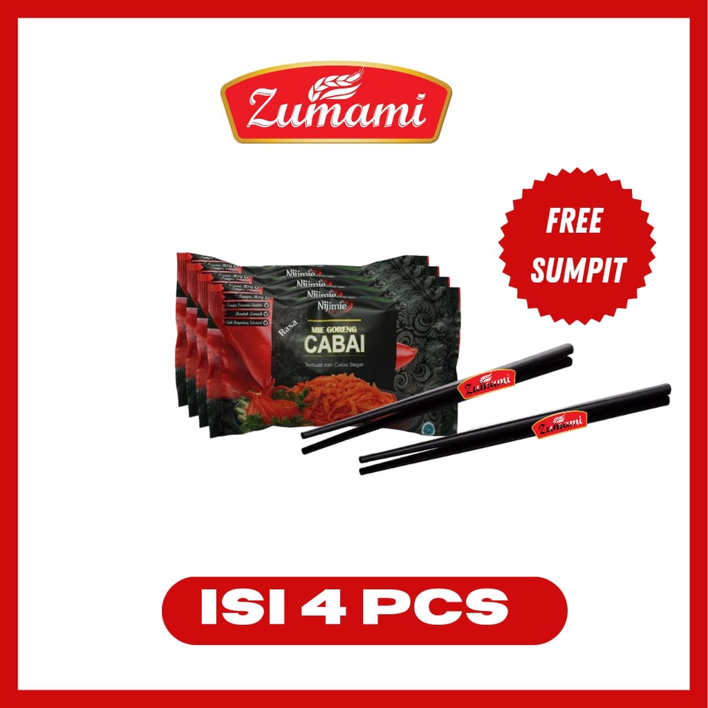 

MIE GORENG ZUMAMI SAYUR CABAI ISI 4 PCS FREE SUMPIT/ MIE SAYUR / MIE / MIE CABAI