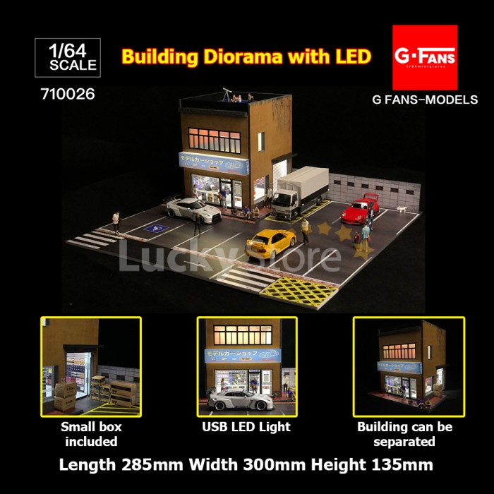 G-Fans Models 1/64 Premium Diorama Diecast Toy Store with LED