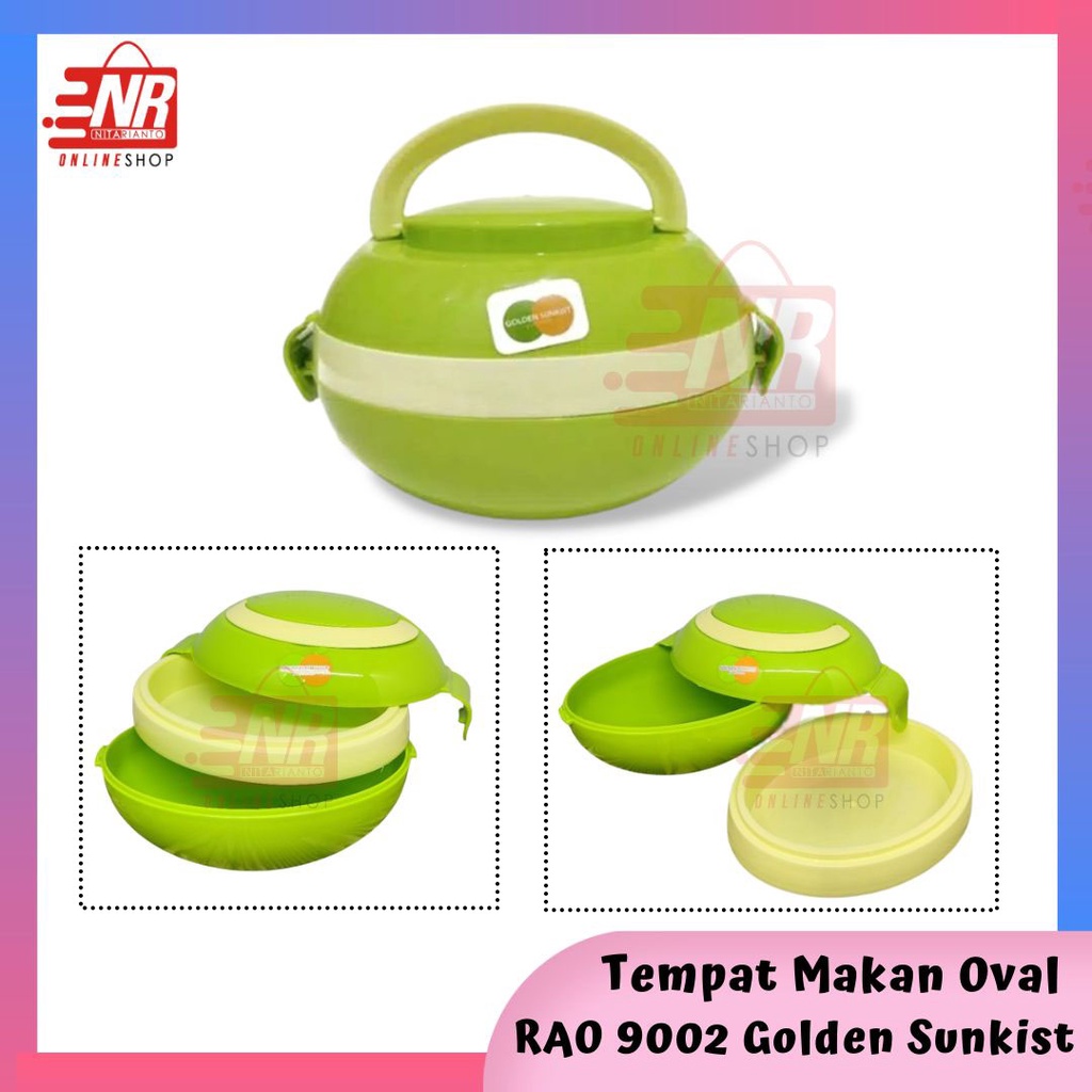 Lunch Box RAO 9002 / Rantang Oval / Rantang Plastik Susun / Kotak Makan