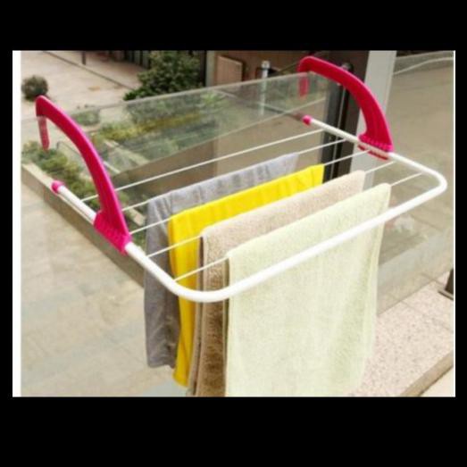 Serbagrosirmurah Gantungan Hanger Balkon Jemuran Rak Serbaguna Sepatu Kaos Kaki Jemuran Baju Hanger Balkon Serbaguna Gantungan Pakaian Bisa Digantung hanger balkon jemuran gantungan baju sepatu kaos kaki laundry portable serbaguna rumah apartemen new