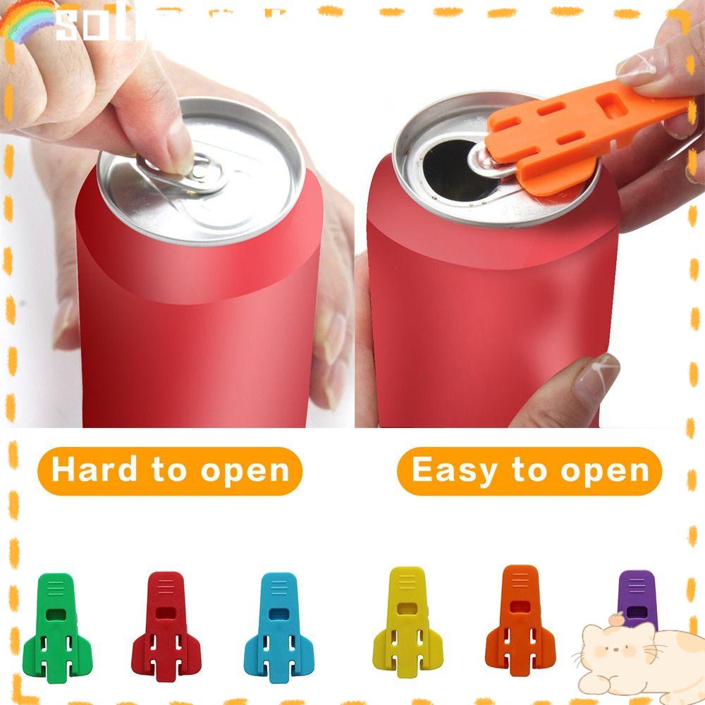 Solighter 6pcs Easy Can Opener Drink Beer Portable Alat Dapur Toples Dapat Disegel