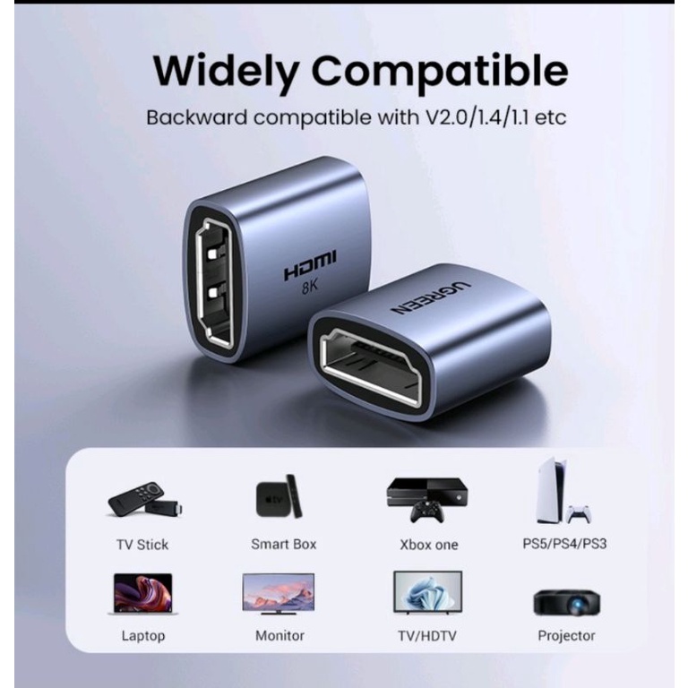 Konektor Hdmi Ugreen 90592 HD159 Sambungan Hdmi Female Adapter 8K 60Hz