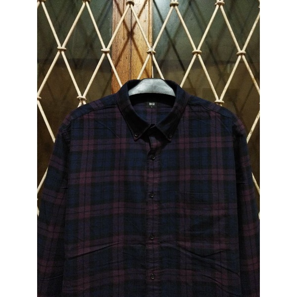 soft flanel uniqlo second original XL kemeja kasual pria murah terlaris