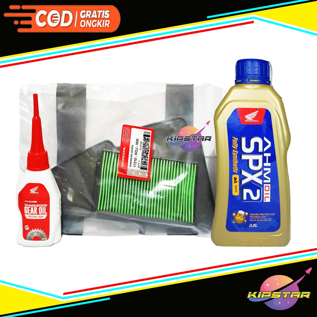 PAKET FILTER UDARA GENIO DAN OLI SPX 2 PLUS OLI GARDAN AHM / FILTER UDARA GENIO PLUS OLI SPX2 OLI GA