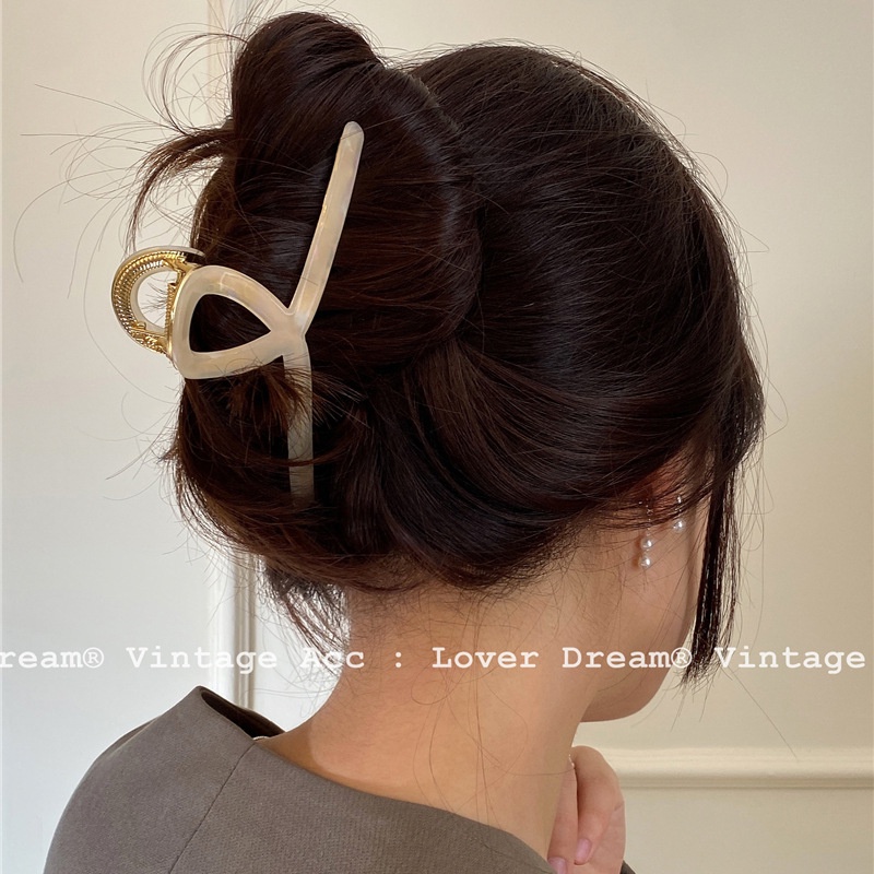 HIGH GRADE SHARK HAIRCLIP MARBLE MERMAID MOTIF GOLD METAL JEPIT EMAS MARBEL JEPITAN RAMBUT KOREA WANITA ANAK BESAR JUMBO  ELEGAN  JEDAI HIU HAIR CLIP CLAW CAKAR AKSESORIS KOREAN BIG KUAT KETAT