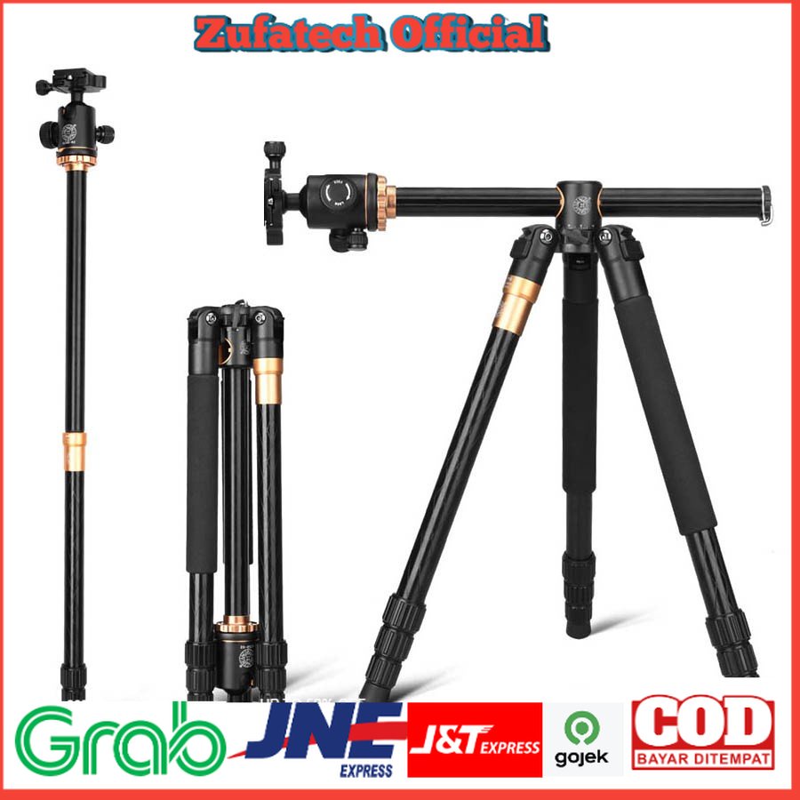 QZSD Multifunction Professional DSLR Horizontal Center Tripod + Monopod - Q999H - Black