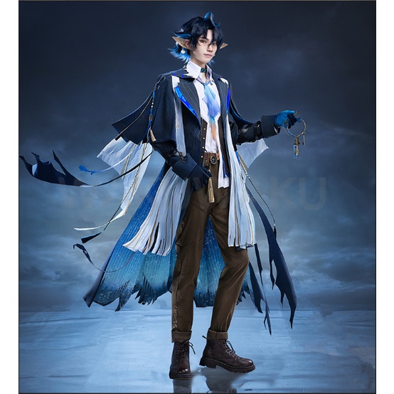 Game Arknights Cosplay Costume Lumen Men Game Arknights Uniform Cosplay Costume Lumen Shoes Wig