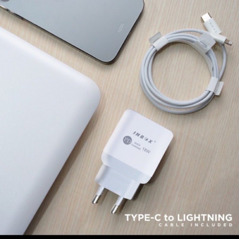 Travel Charger Inbox PD4 Dual Output Kabel Type-C to Lightning