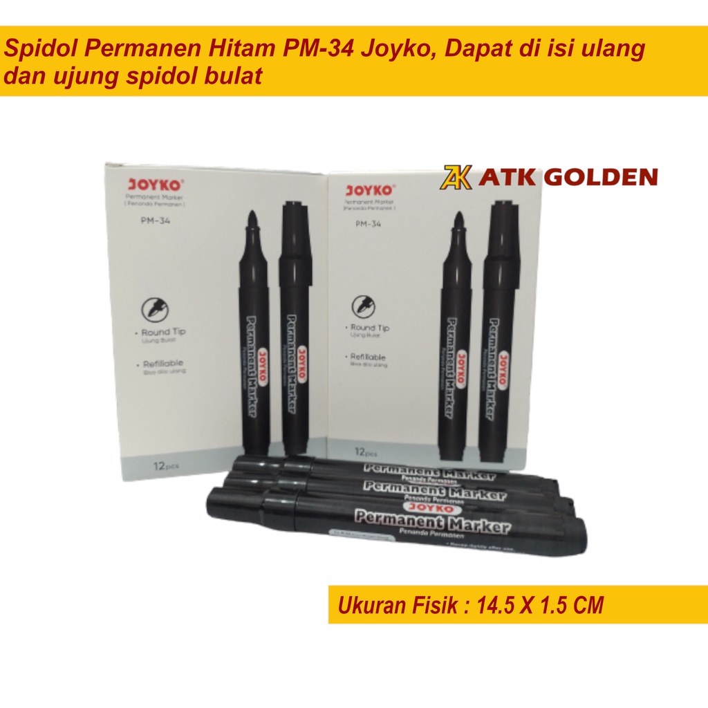 

Spidol Joyko Permanent PM-34 Hitam