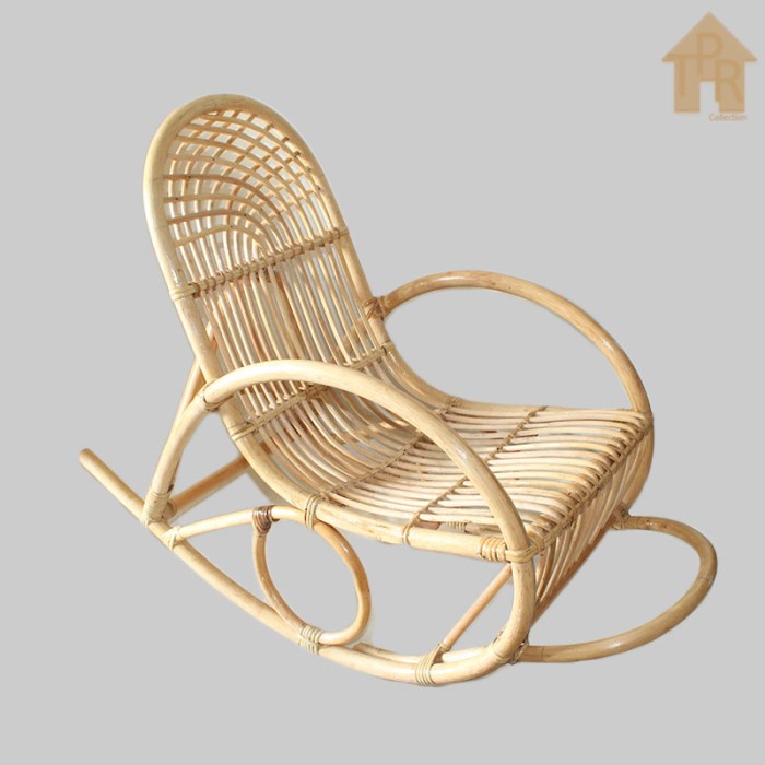 Kursi Goyang Anak Rotan Natural Rocking Chair Rattan P90