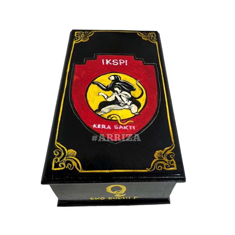 (BISA COD) KOTAK SABUK IKAT PINGGANG KERA SAKTI IKSPI DARI KAYU JATI (FREE UKIR NAMA) TEMPAT PENYIMPANAN SABUK PENCAK SILAT