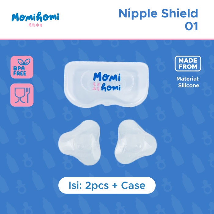 Momi Homi Nipple Shield Pelindung Penyambung Puting isi 2 Free Kotak Plastik