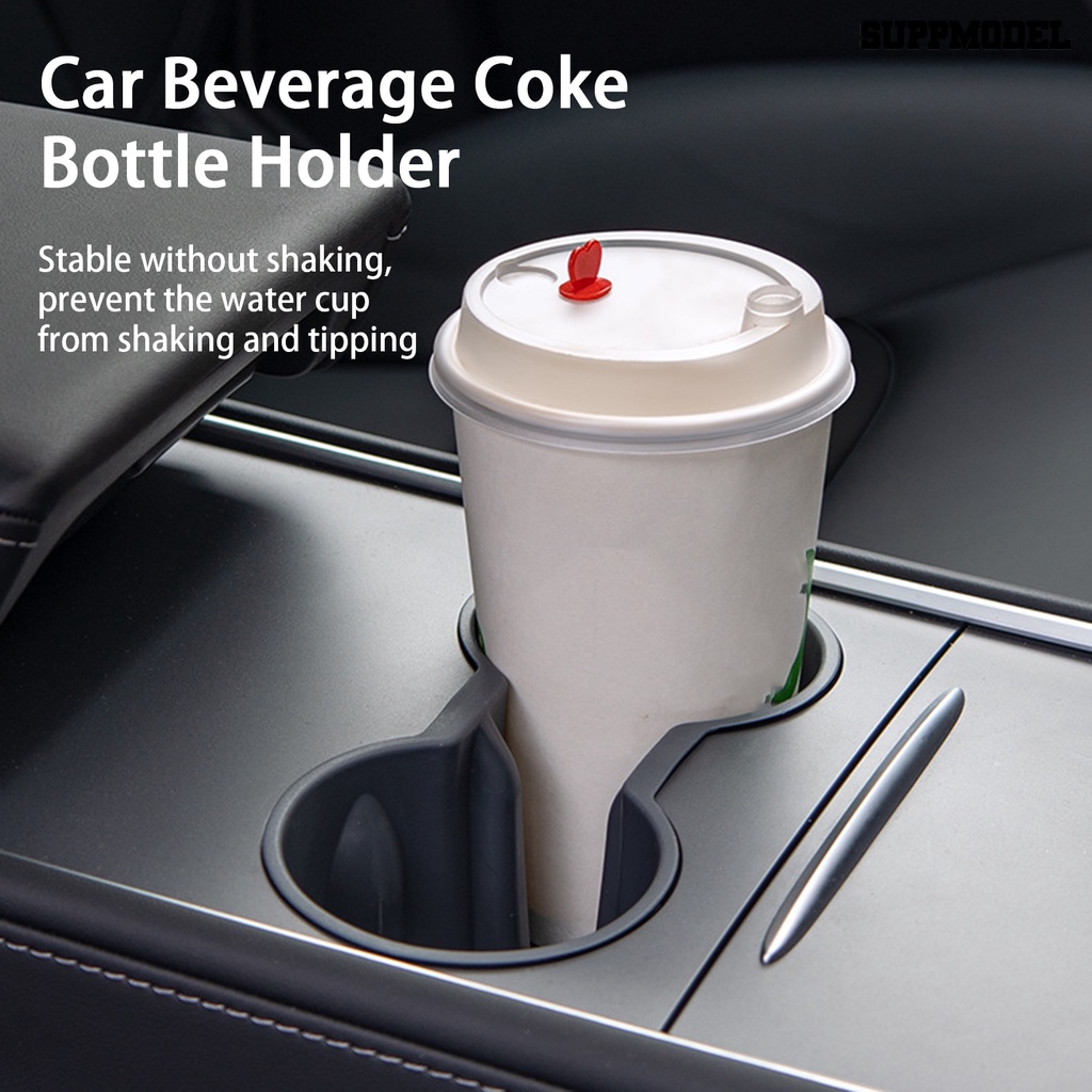 [Dekorasi] Holder Gelas Mobil Anti Air Dapat Diganti Lubang Ganda Center Console Insert Water Cup Holder Untuk Model Y /3