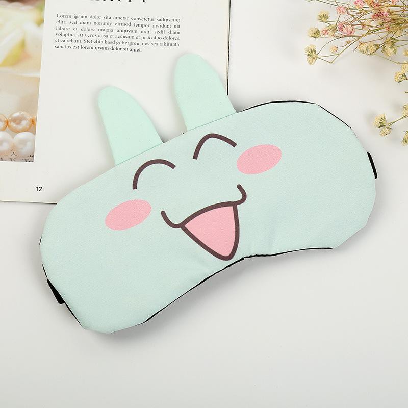 Sleep Mask Penutup Mata Tidur Karakter Motif Emoji Shy Cooling Gel