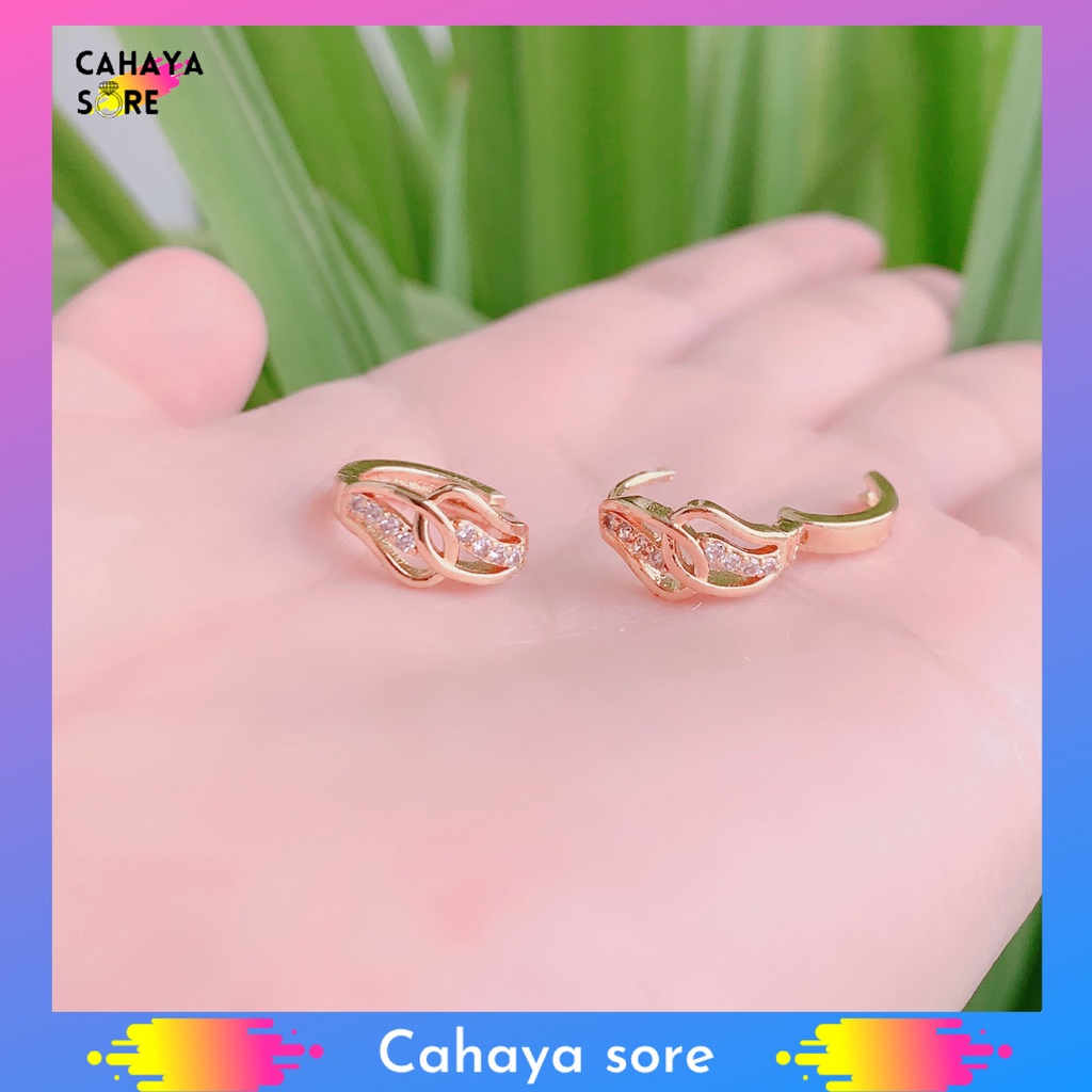 Anting Xuping Gold Anting Dewasa Model Clip Permata Canoel Cantik AD14