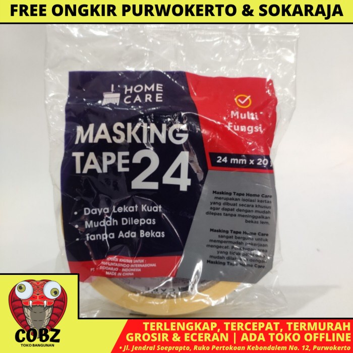 

24 MM X 20 Y / HOME CARE ISOLASI LAKBAN SELOTIP KERTAS MASKING TAPE
