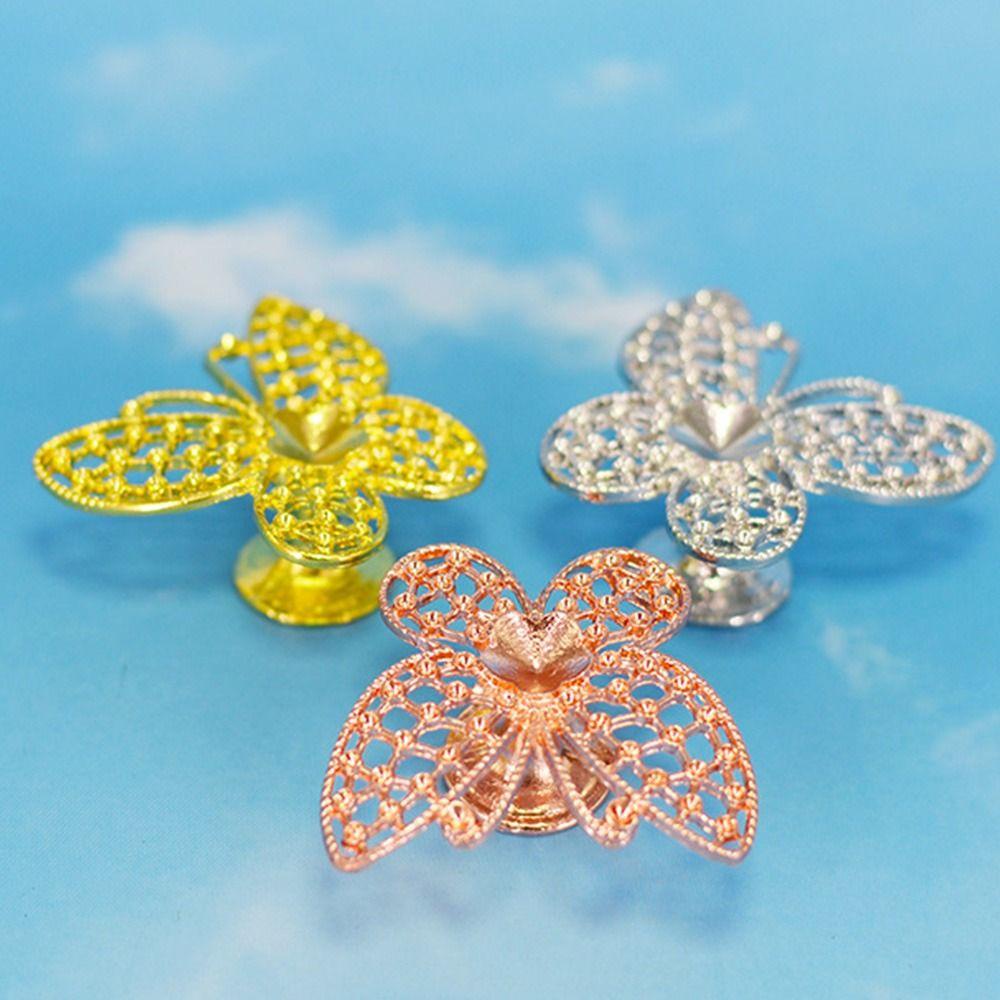 Populer Butterfly Display Base Holder Kerajinan Logam Hadiah Fotografi Props Sphere Support