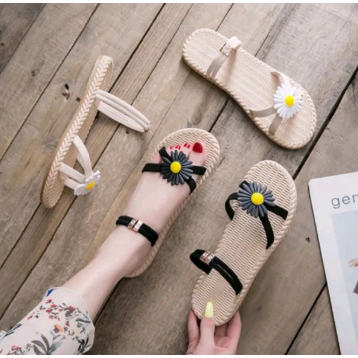 SANDAL WANITA MODEL BUNGA/SANDAL TEPLEK WANITA MODEL BUNGA/SANDAL TEPLEK WANITA TERBARU