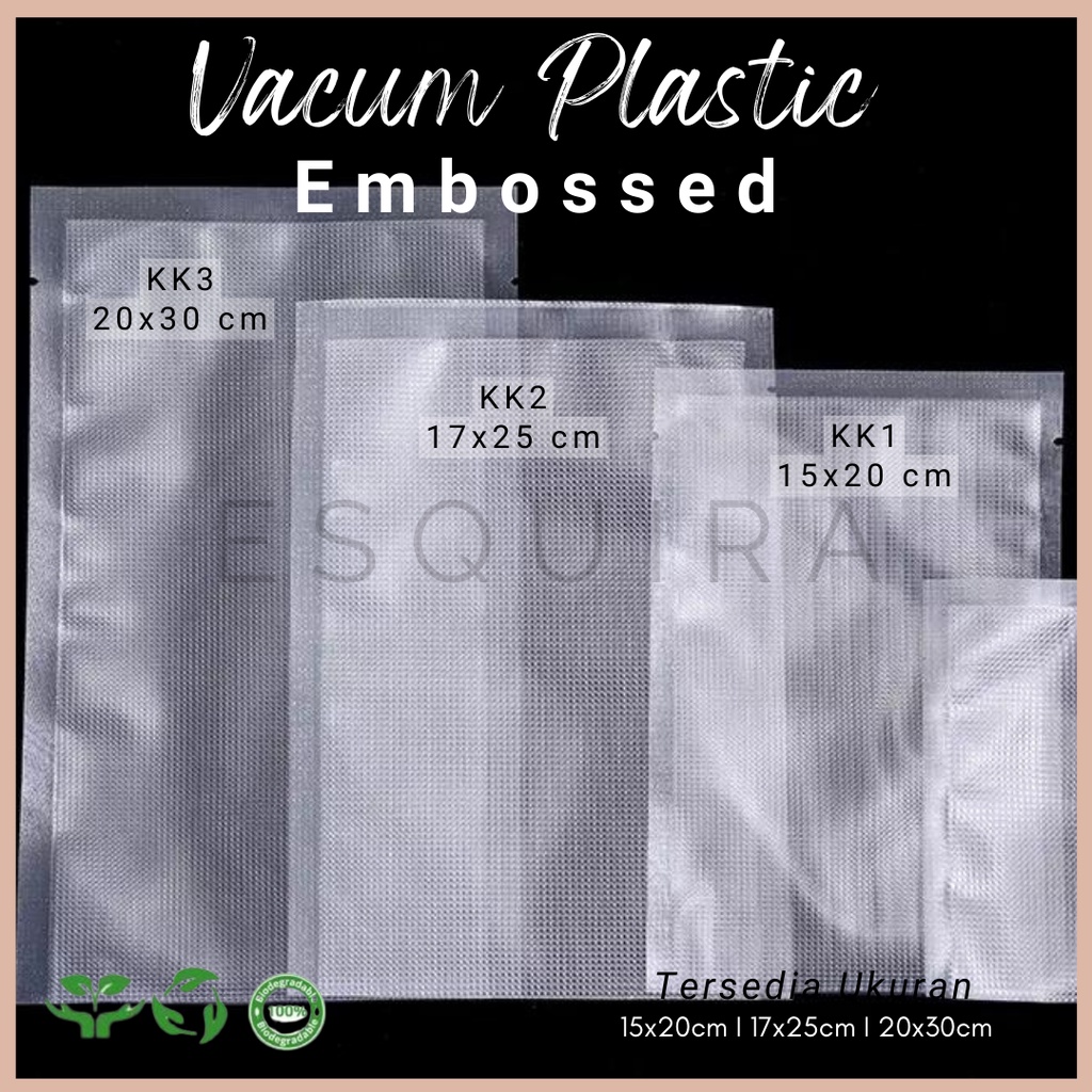 Vacum Plastic / Frozen Food Bag Embossed / Plastik Vakum Embos 10 pcs