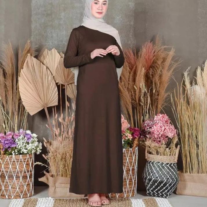 Manset Gamis Jersey Spandek Daleman Busana Muslim Jubah Long Dress Inner