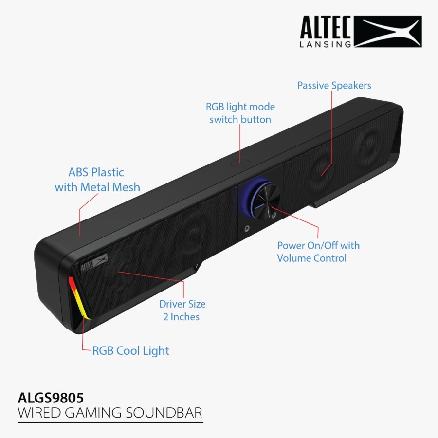 Speaker Altec Lansing ALGS9805 RGB | Speaker Soundbar Gaming