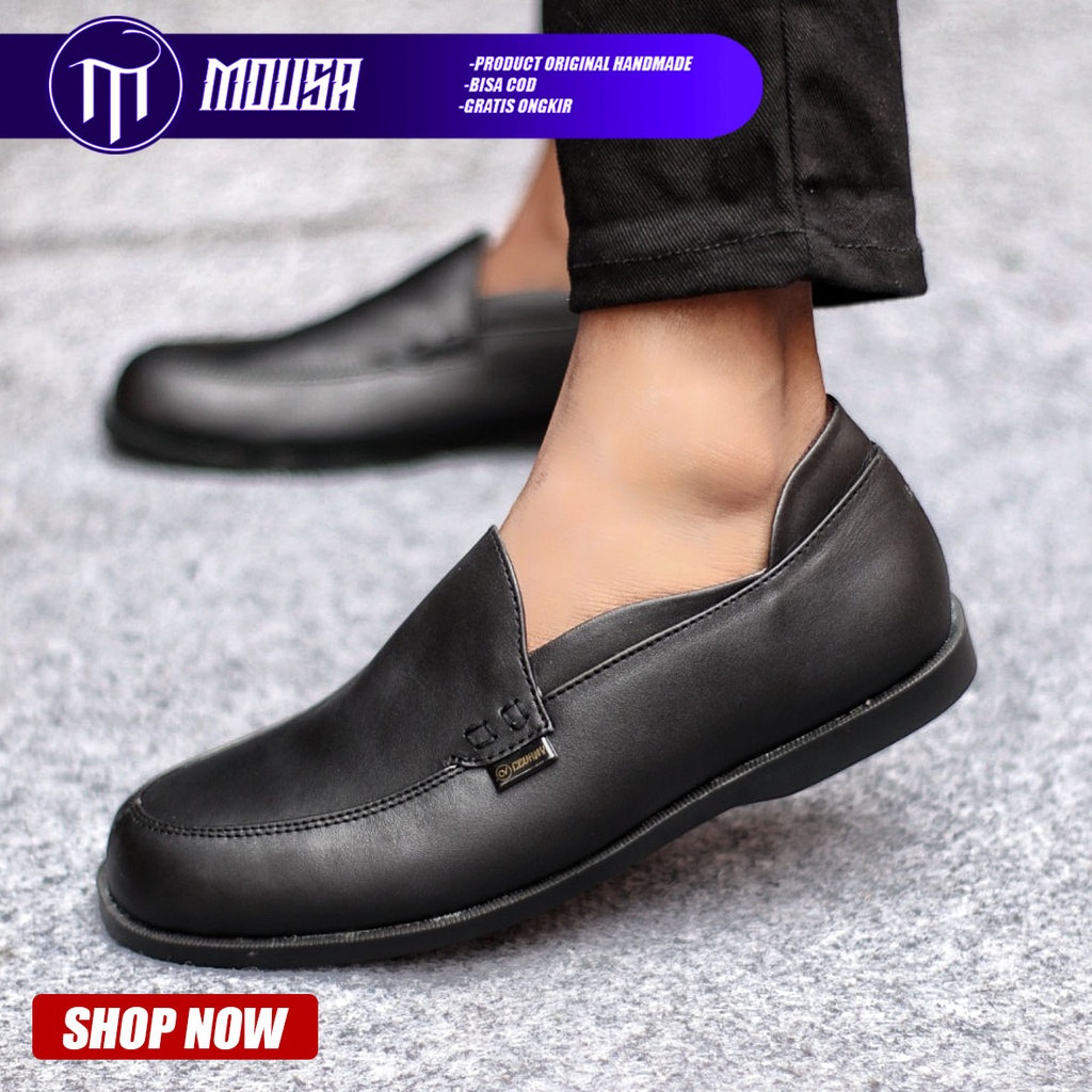 Sepatu Slip On Formal Pantofel Pria Kerja Kantor Kondangan Mousa Mikey