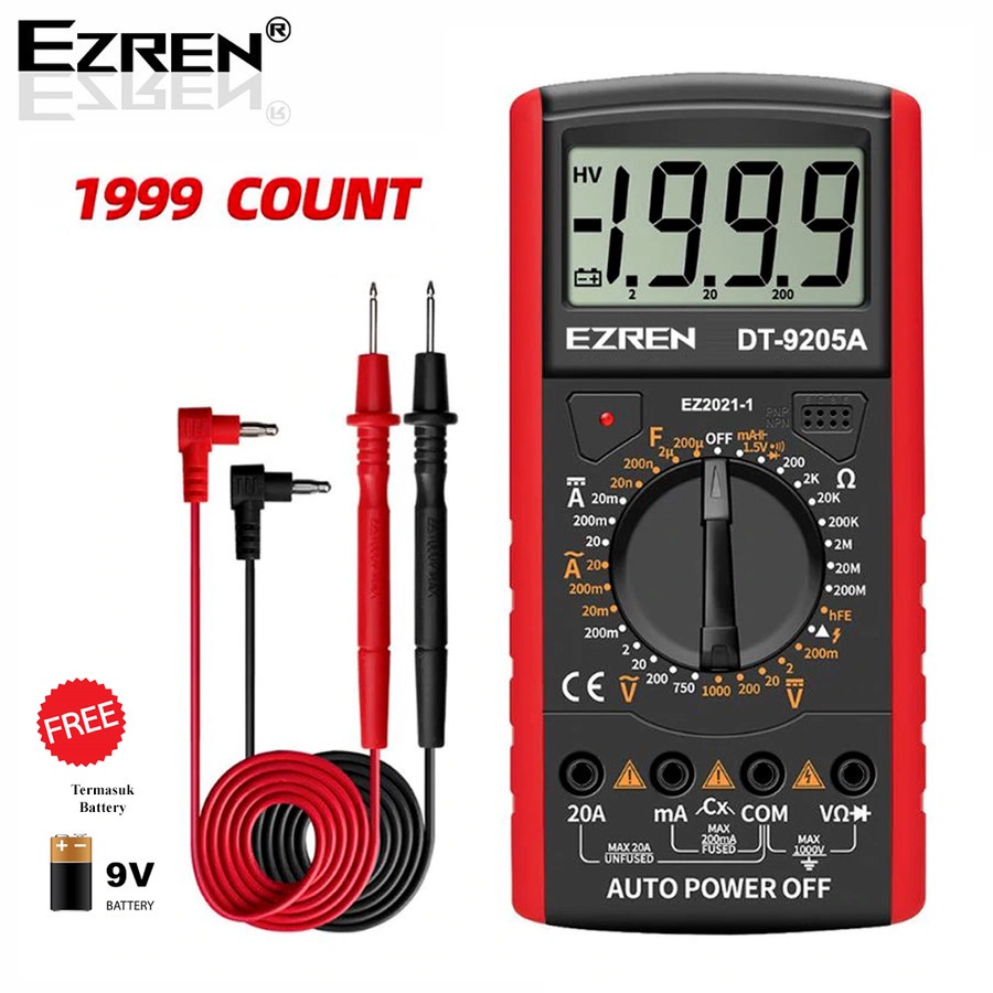 Multimeter Avometer Multitester Digital EZREN DT-9205A