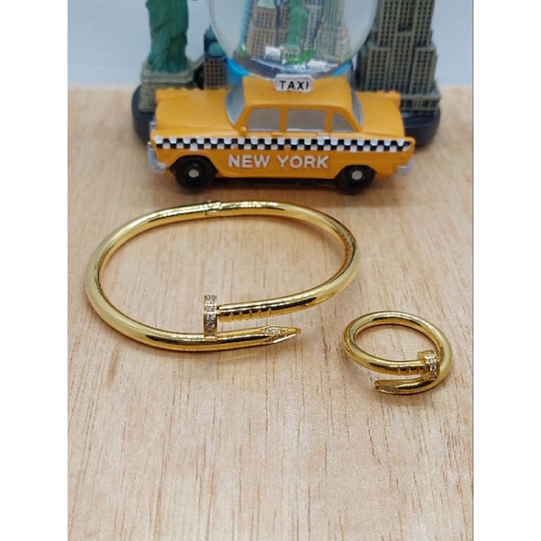 gelang titanium paket cincin titanium gold anti karat