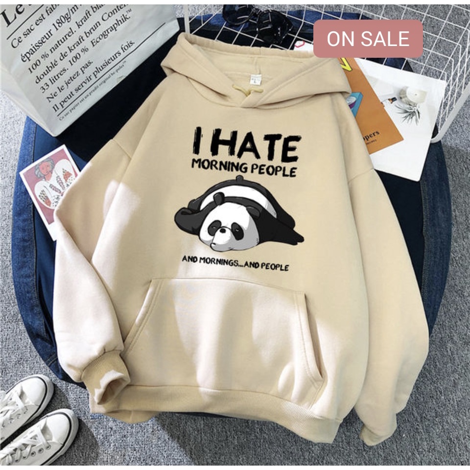 I Hate Morning People Jumper Hoodie II Sweater Hoodie Trendy II Sweter Oblong Topi Sz M - XL Anak &amp; Dewasa ( Pria &amp; Wanita )