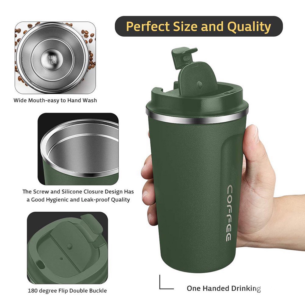 (COD) PL 380/510ML Kettle KOPI Portable Travel Mug Stainless Steel Insulated Coffee Mug/Insulated Mug TERMOS BOTOL MINUM