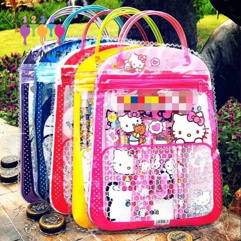 

Karaya R -- STATIONARY SET FREE BAG / SET ALAT TULIS ANAK SEKOLAH MOTIF KARTUN.