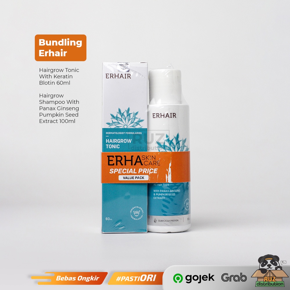 ERHAIR Hairgrow Tonic + Hairgrow Shampoo With Panax Ginseng