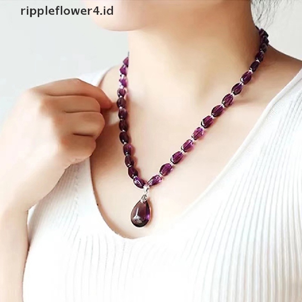 {rippleflower4.id} Kalung Amethyst Gelang Kristal Craft Kristal Mendekor Perhiasan Batu Mentah~