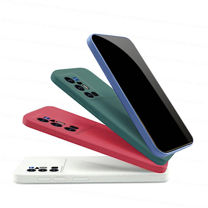 Untuk Vivo X70 X60 X50 X30 X27 Pro Plus Case Cover Shockproof Cairan Silicon Ponsel Casing Belakang