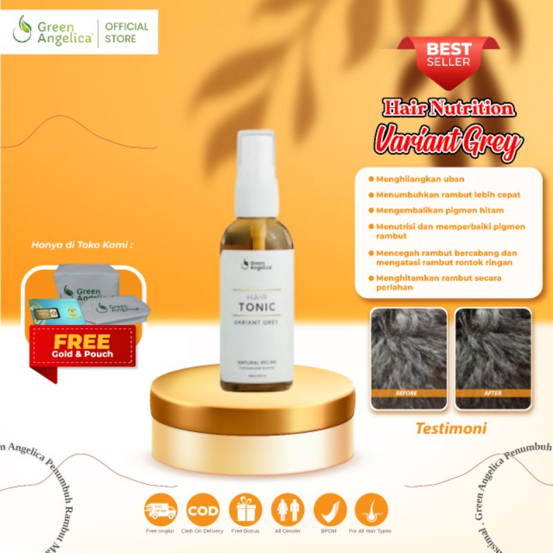 Green Angelica Tonic Grey Best Seller Penghilang Uban, Minyak Uban, Obat Anti Uban, Penghitam Uban