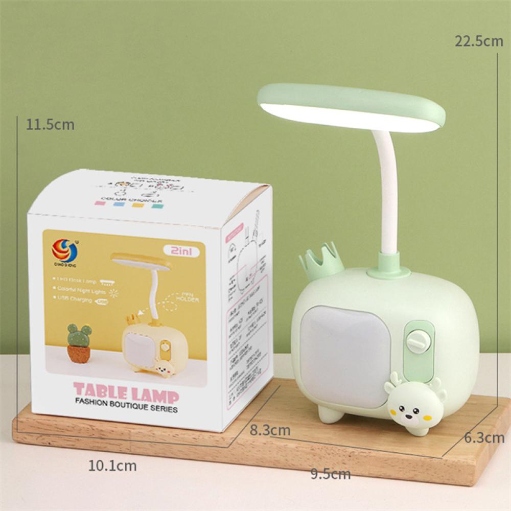 Timekey Kartun USB Rechargeable Lampu Meja Dual Light LED Siswa Anak Kamar Tidur Membaca Lampu Meja Lampu Malam G2O5