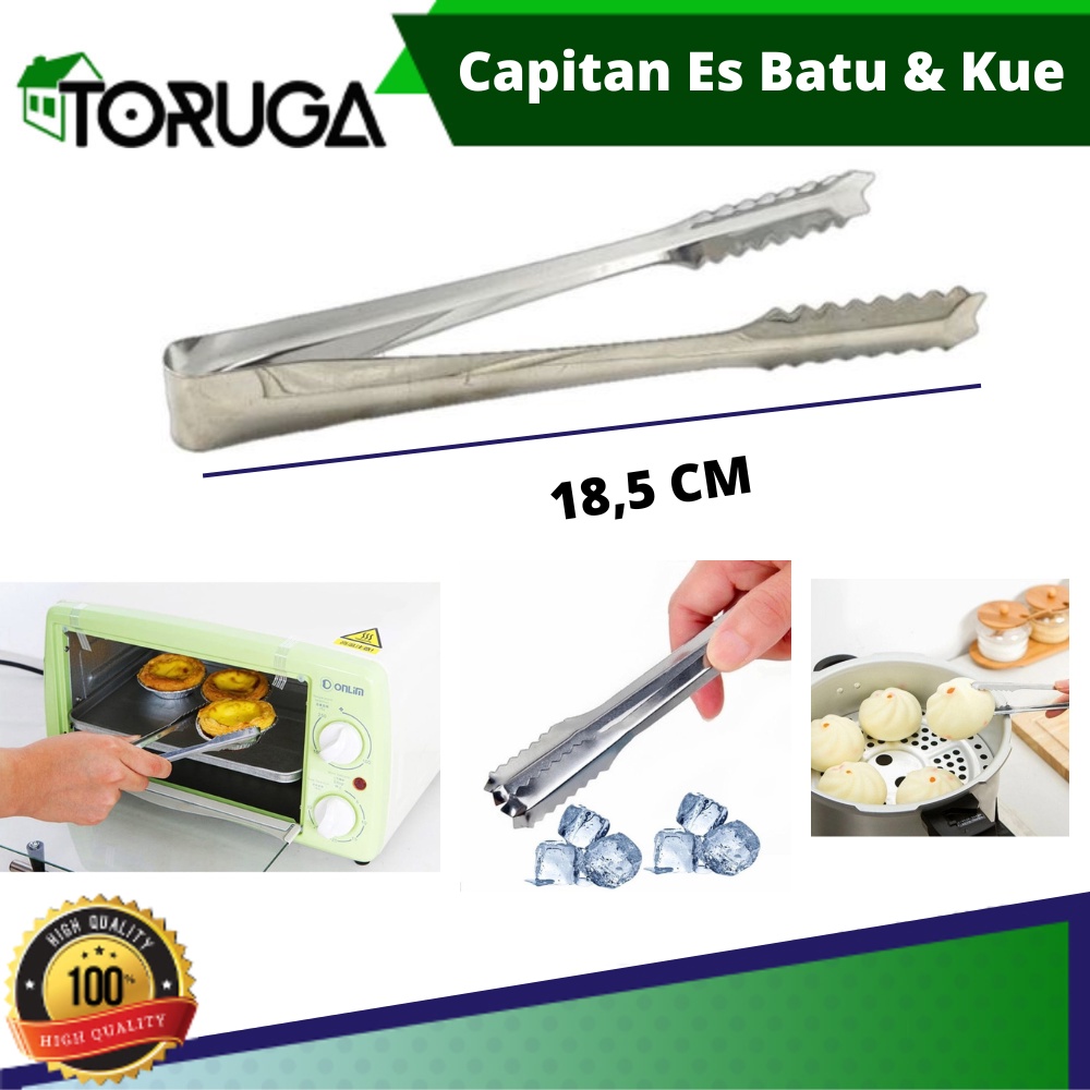 Capitan Es Batu Kue Penjepit Makanan Stainless Serbaguna