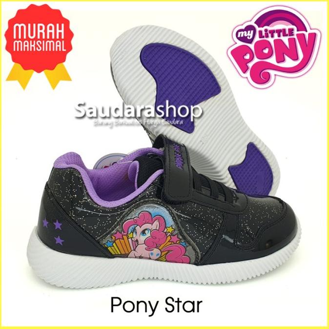 Sepatu Little Pony PONY STAR Hitam Ungu / Sepatu Sekolah Little Pony