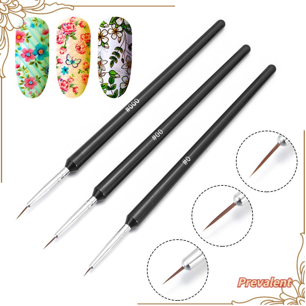 Preva 3pcs/Set Kuas Nail Art Wanita DIY Alat Gambar Manicure