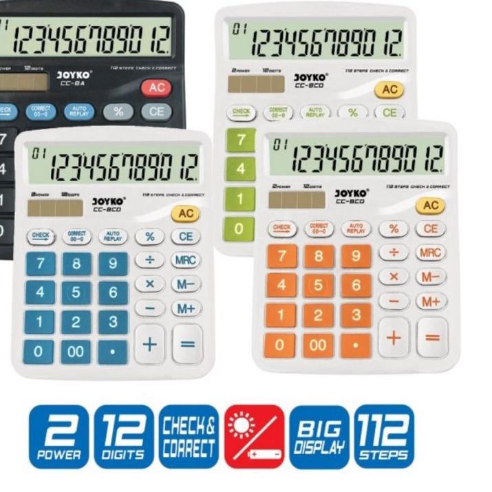 

Beli Segera ✧ KALKULATOR CHECK & CORRECT JOYKO CC-8CO 12 Digits - Calculator Desktop CC8 COLOR~