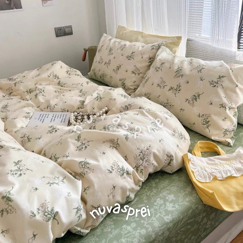 @nuvasprei - sprei motif bunga shabbychic ala korea - sprei katun lokal floral vintage series - spre