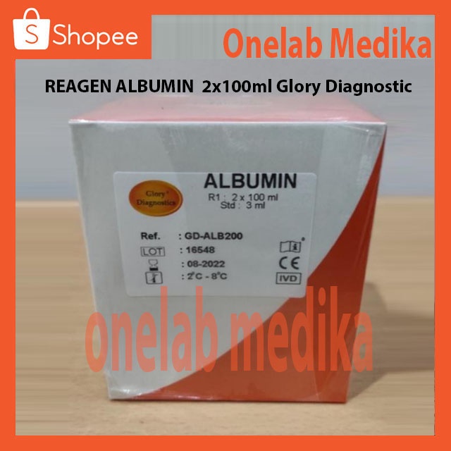 Reagen Albumin 2x100ml Glory metode Bromocresol Green (BCG) Pemeriksaan Albumin Darah Glory GD-ALB20