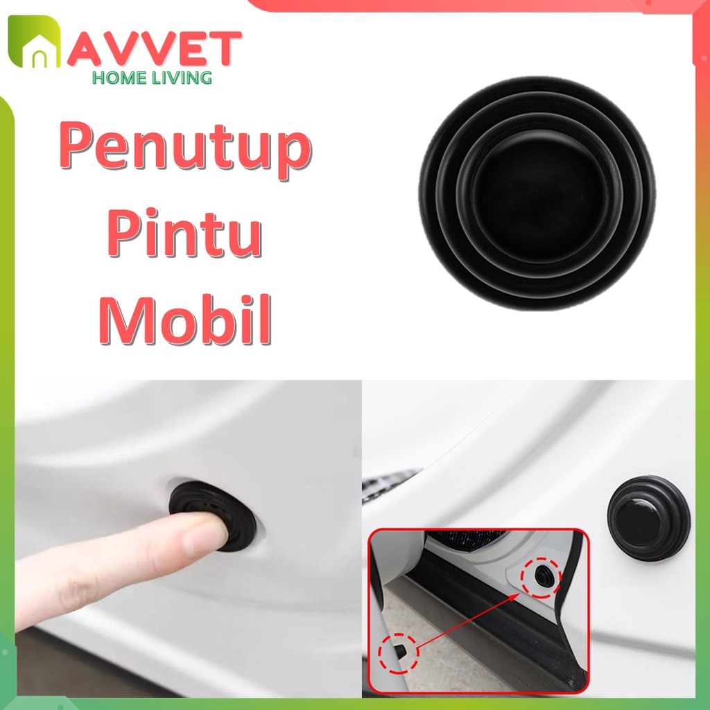 AVVET Pelindung Pintu Mobil Silicon Shock Absorber Gasket Bantalan Peredam Pelindung Penjaga Benturan Kedap Suara Banting Bantingan Pintu Bagasi Kap Mobil Car Door