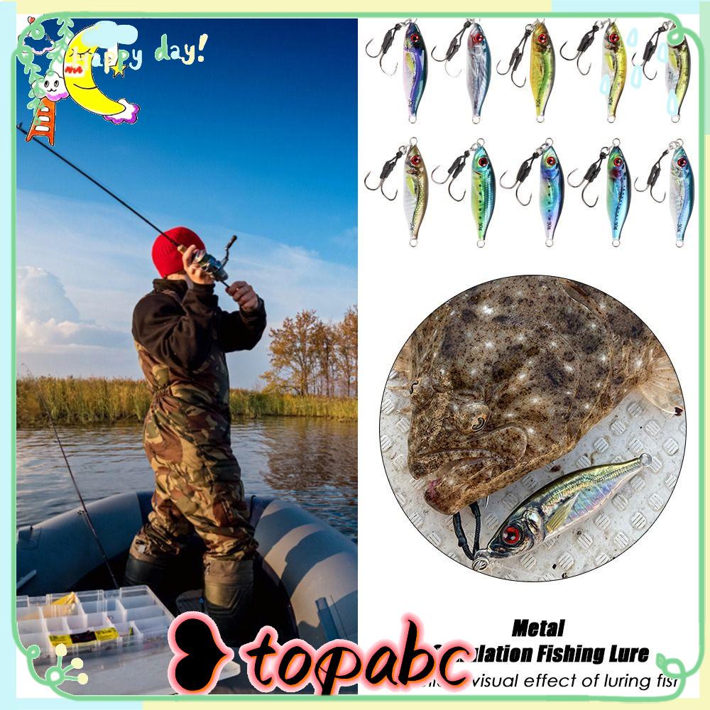 Top Metal Simulasi Memancing Umpan Ikan Kecil Simulasi Ikan Kecil 30G 59MM Double Bass Hook Lead Casting