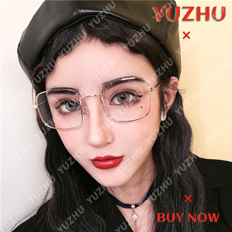 (YUZHU) Vintage Fashion Logam Bingkai Kecil Anti Cahaya Biru Kacamata Western Fashion Candy Color Sunshade Sunglasses Untuk Wanita/Pria