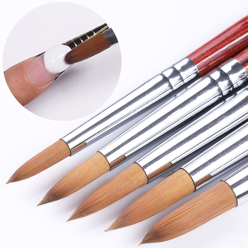 Born PRETTY Round Sharp Nail Tool Gagang Kayu Profesional Lukisan Kuku Acrylic Brush