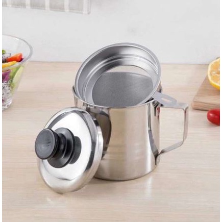 LDS Oil Pot Wadah Saringan Minyak Stainless Steel 1.3 Liter / Tempat Saring Minyak Bekas Pakai Anti Karat