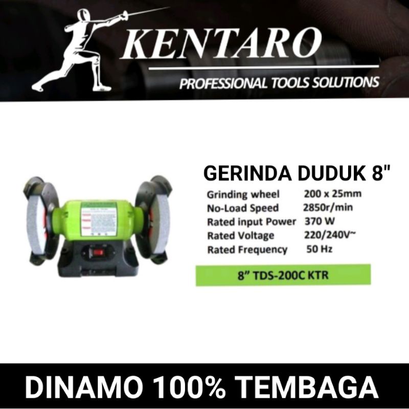 gerinda duduk / bench gerinda 8&quot; 100% dinamo tembaga kentaro Japan